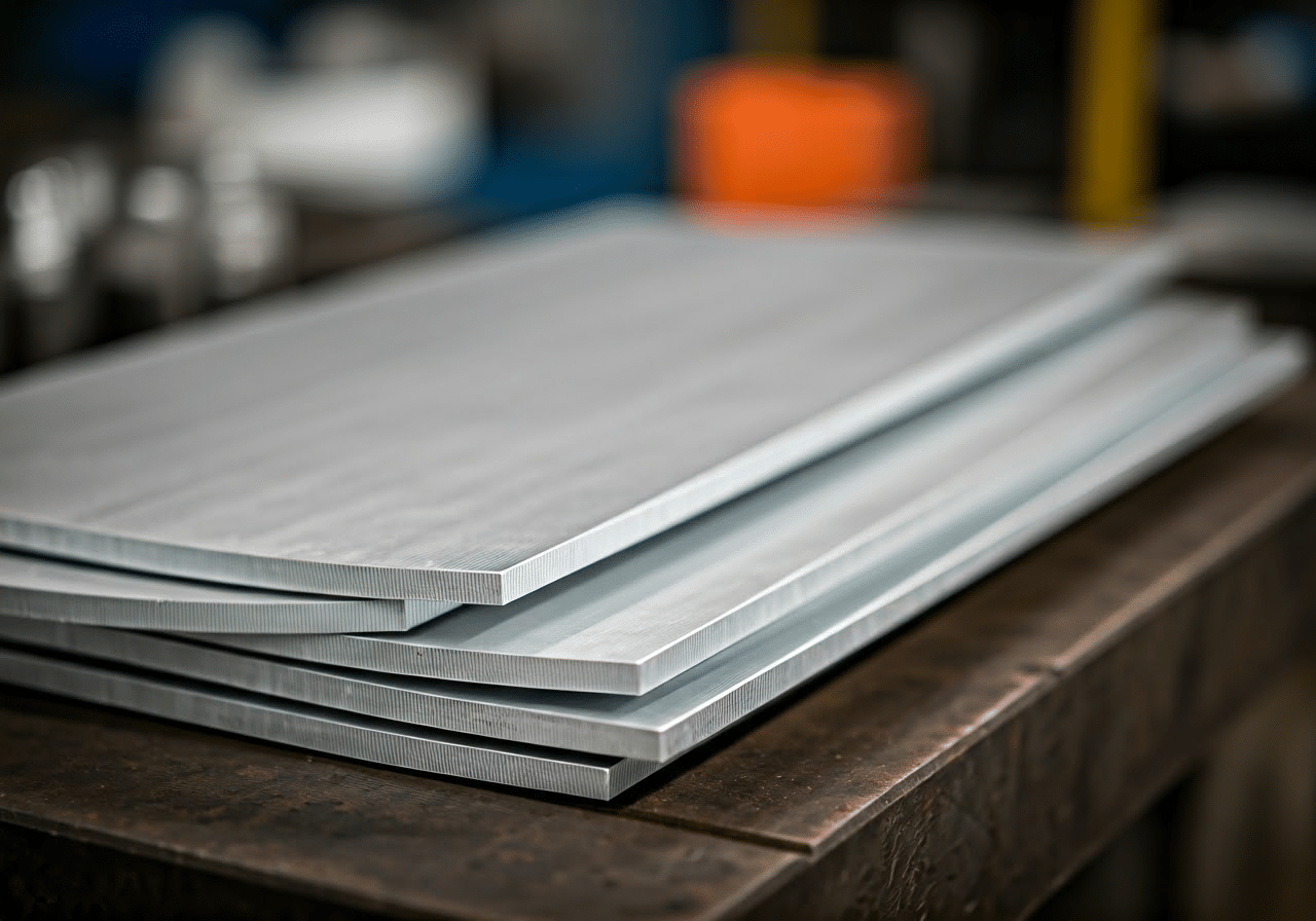 Detailed view of aluminum alloy sheets