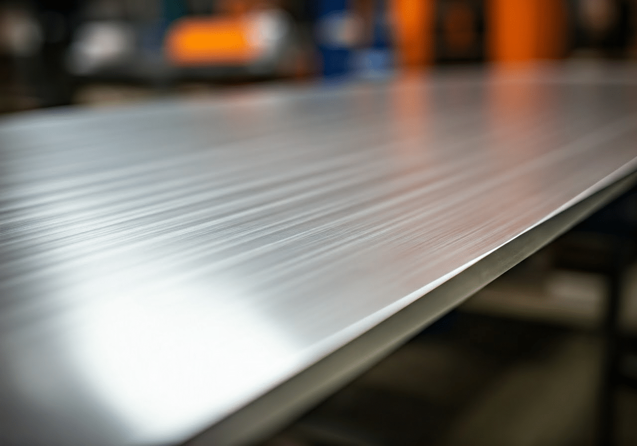 Close-up of 6061 T6 aluminum sheet