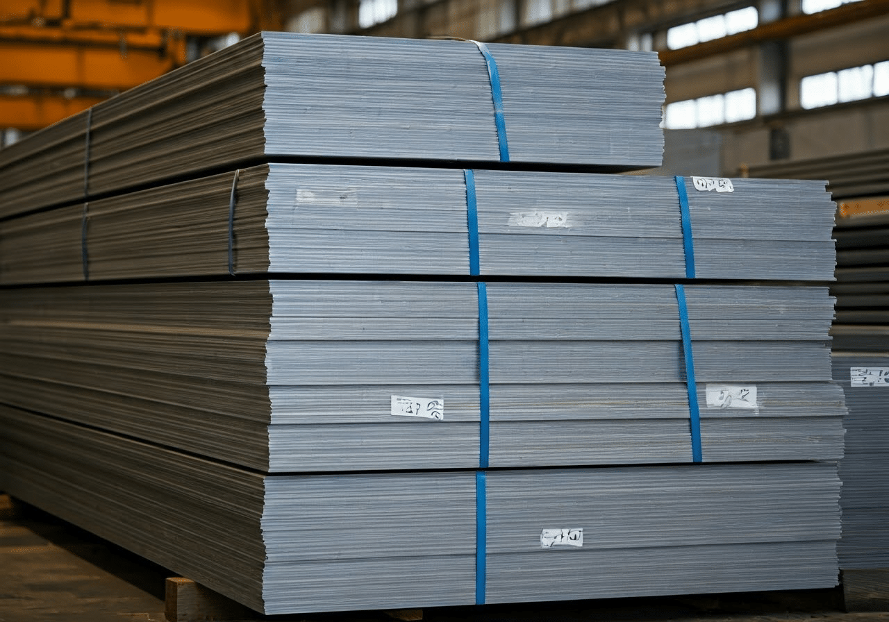 Stacks of 6061 T6 aluminum sheets