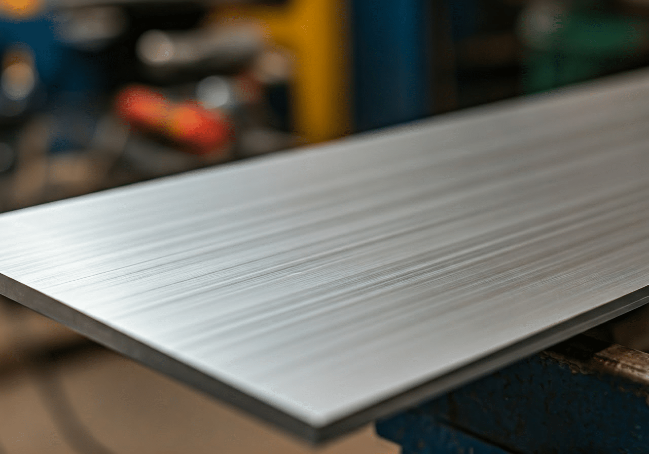 Close-up of 6061 T651 aluminum sheet